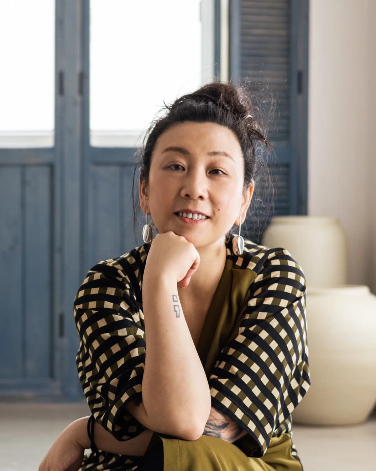 Artist Michell Lie in her studio