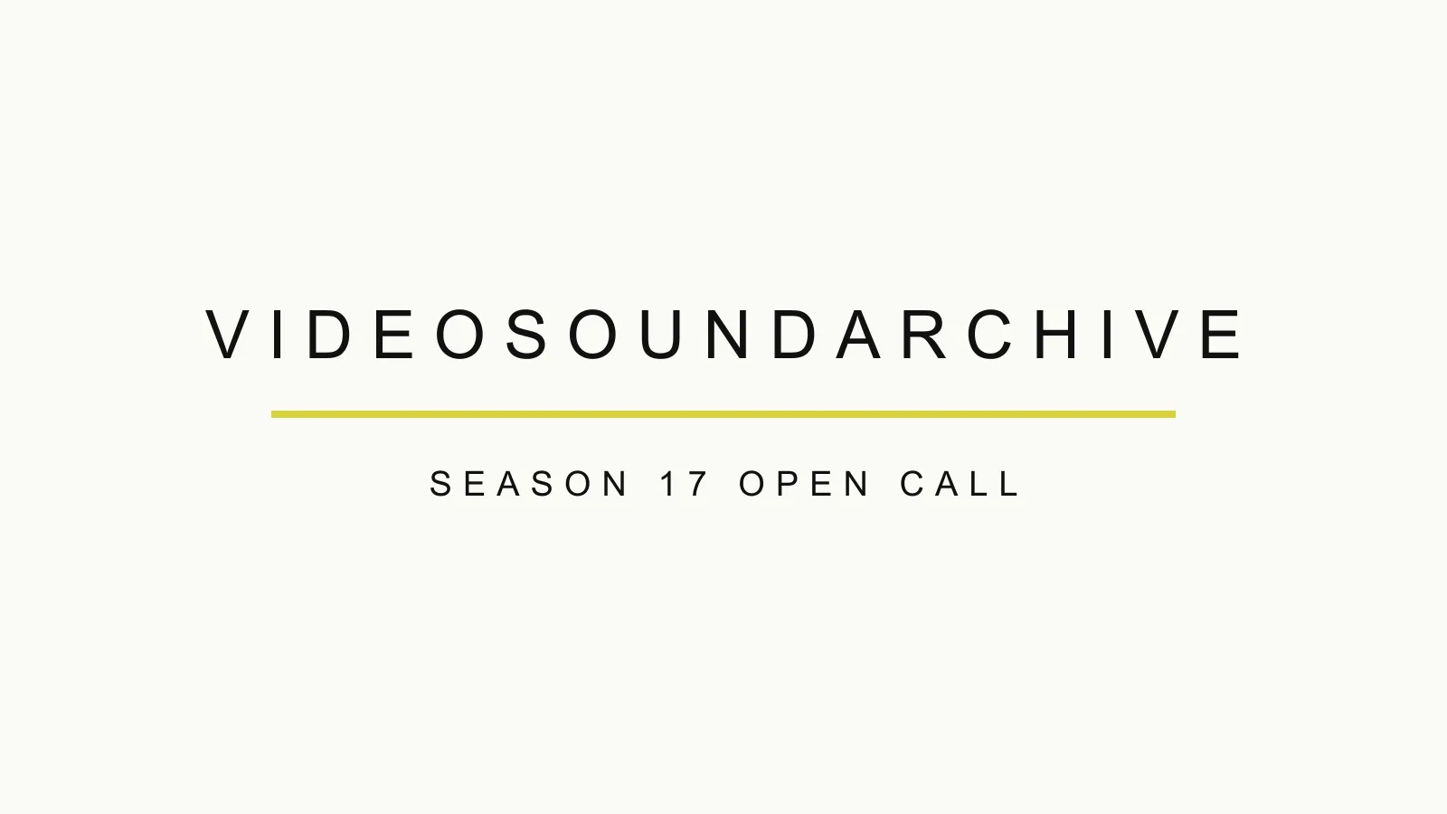 V I D E O S O U N D A R C H I V E – Season 17 by V I D E O S O U N D A R C H I V E